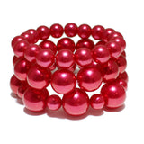 85076, PEARL 3PCS/SET STRETCH BRACELET