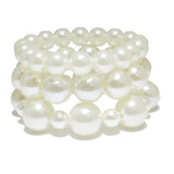 85076, PEARL 3PCS/SET STRETCH BRACELET