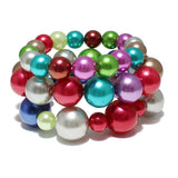 85076, PEARL 3PCS/SET STRETCH BRACELET