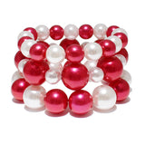 85076, PEARL 3PCS/SET STRETCH BRACELET