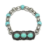 85082, WESTERN SEMI PRECIOUS STONE STRETCH BRACELET