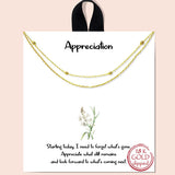85176, "APPRECIATION SATELLITE" DOUBLE LAYERED CHAIN NECKLACE