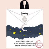 85177, "HEALING" CRECENT MOON N EVIL EYE DOUBLE LAYERED NECKLACE