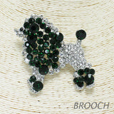 85184, POODLE CRYSTAL RHINESTONE BROOCH