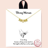 85285, "STRONG WOMAN" MOM BLOCK LETTER NECKLACE