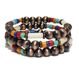 85419, WESTERN NAVAJO PEARL 3 LAYERED STRETCH BRACELET