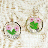 85454, "MOM" PRESSED FLOWER EARRING