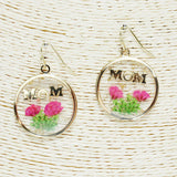 85455, "MOM" PRESSED FLOWER EARRING