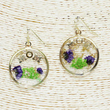 85455, "MOM" PRESSED FLOWER EARRING
