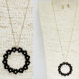 85479, ROUND FLOWER PENDANT NECKLACE
