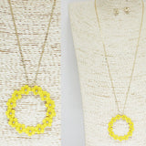 85479, ROUND FLOWER PENDANT NECKLACE