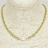 85488, MOTHER OF PEARL LINKED CHAIN NECKLACE