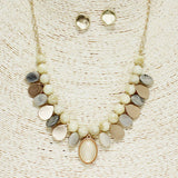 85507, OVAL BUBBLE W/ BEAD NECKLACE