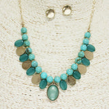 85507, OVAL BUBBLE W/ BEAD NECKLACE