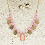 85507, OVAL BUBBLE W/ BEAD NECKLACE