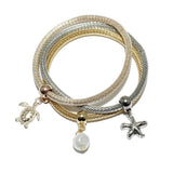 85511, SEA LIFE CHARM STRETCH BRACELET SET