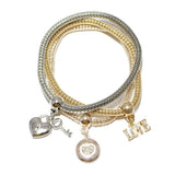 85511, "LOVE" HEART CHARM STRETCH BRACELET SET