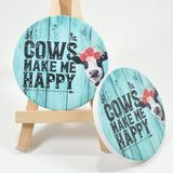85519, "COWS MAKE ME HAPPY" WESTERN CAR COASTER