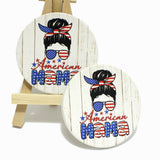 85519, "AMERICAN MAMA" USA FLAG PRINT CAR COASTER