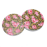 85519, LEOPARD & ROSE FLOWER PRINT CAR COASTER