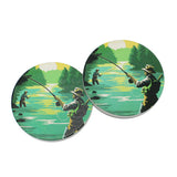 85519, FISHING MEN PAINTING WORK CAR COASTER