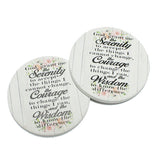 85519, "SERENITY COURAGE WISDOM" FLORAL PRINT CAR COASTER
