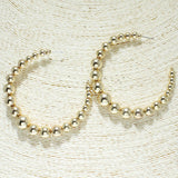 85595, BALL BEAD HOOP EARRING 2.75"