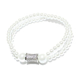 85654, PAVE W/ PEARL STRETCH BRACELET *STAINLESS STEEL