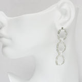 85683, PAVE & BAGUETTE RHINESTONE DROP EARRING