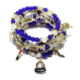 85688, HANDBAG & HEELS CHARM MULTI LAYERED STRETCH BRACELET