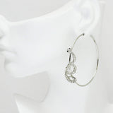 85699, PAVE RHINESTONE SNAKE HOOP EARRING 2.5"