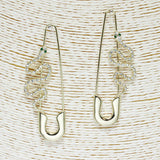 85700, PAVE RHINESTONE SNAKE SAFETY PIN EARRING