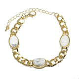 85712, SEMI PRECIOUS STONE W/ CHAIN BRACELET