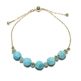 85718, SEMI PRECIOUS STONE BEAD ADJUSTABLE BRACELET