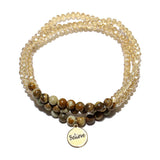 85722, "BELIEVE" MULTI LAYERED BEAD STRETCH BRACELET