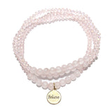 85722, "BELIEVE" MULTI LAYERED BEAD STRETCH BRACELET