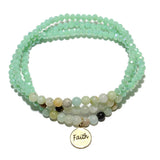 85723, "FAITH" MULTI LAYERED BEAD STRETCH BRACELET