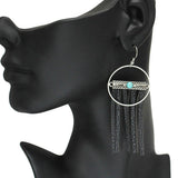 85725, WESTERN FAUX LEATHER TASSEL EARRING