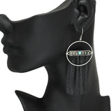 85726, WESTERN FAUX LEATHER TASSEL EARRING