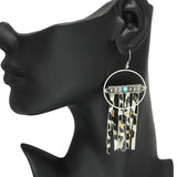 85726, WESTERN FAUX LEATHER TASSEL EARRING
