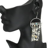 85727, WESTERN FAUX LEATHER TASSEL EARRING