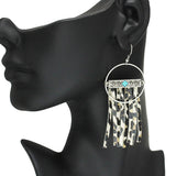 85728, WESTERN FAUX LEATHER TASSEL EARRING