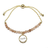 85754, "FAITH" CHARM BEAD ADJUSTABLE BRACELET