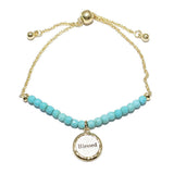 85755, "BLESSED" CHARM BEAD ADJUSTABLE BRACELET