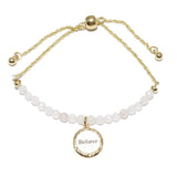 85756, "BELIEVE" CHARM BEAD ADJUSTABLE BRACELET