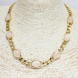 85772, SEMI PRECIOUS STONE W/ CHAIN NECKLACE