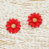85873, FLOWER RUBBER COATED POST EARRING