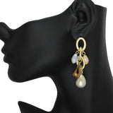 85902, TEARDROP PEARL N BEAD EARRING