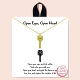 85927, "OPEN EYES, OPEN HEART" DAINTY KEY NECKLACE