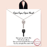 85927, "OPEN EYES, OPEN HEART" DAINTY KEY NECKLACE